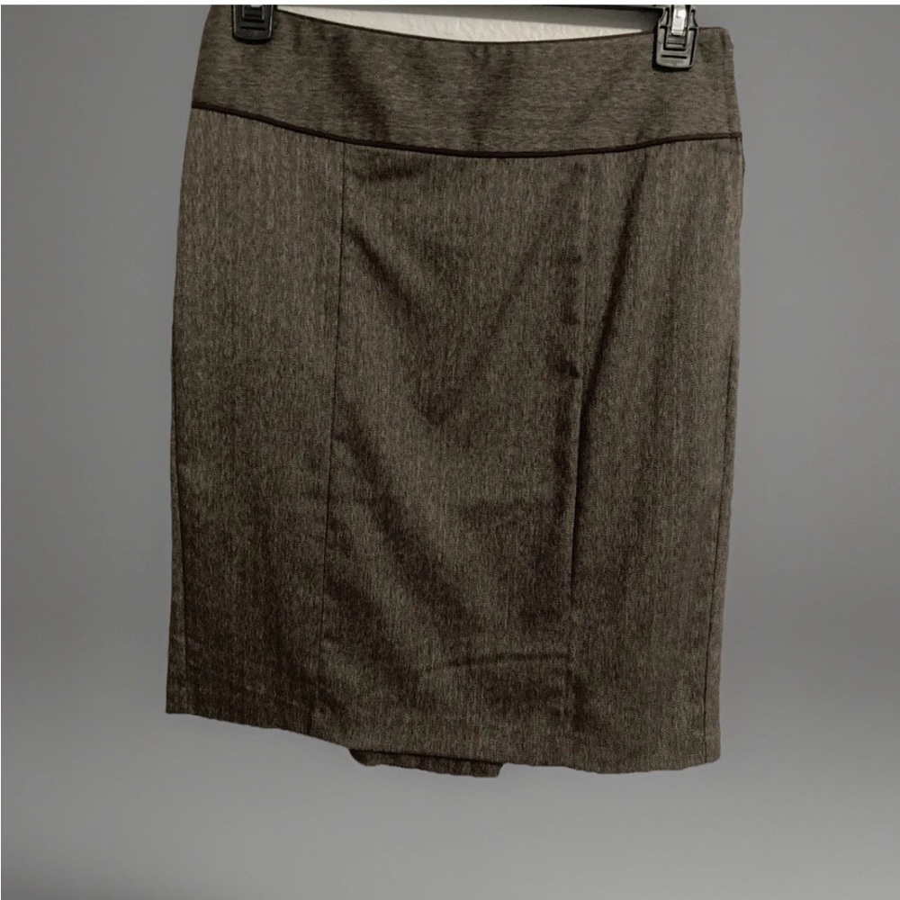 B Wear Byer California Brown Herringbone Career Pencil Peplum Skirt Preppy Sz 9